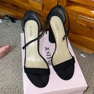 Black chunky heels